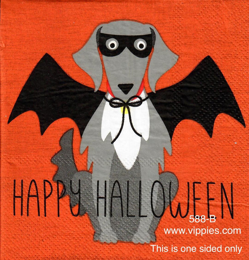 HWN-588 Happy Halloween Vampire Dog Napkin for Decoupage