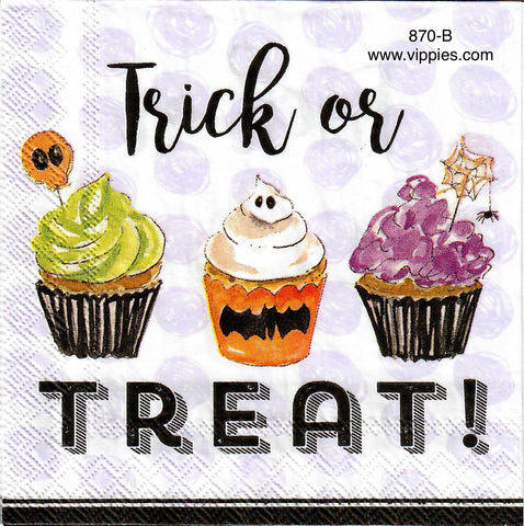 HWN-870 Trick or Treat Cupcakes Napkin for Decoupage