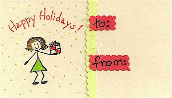 Curved Happy Holidays Rubber Stamp 2275C