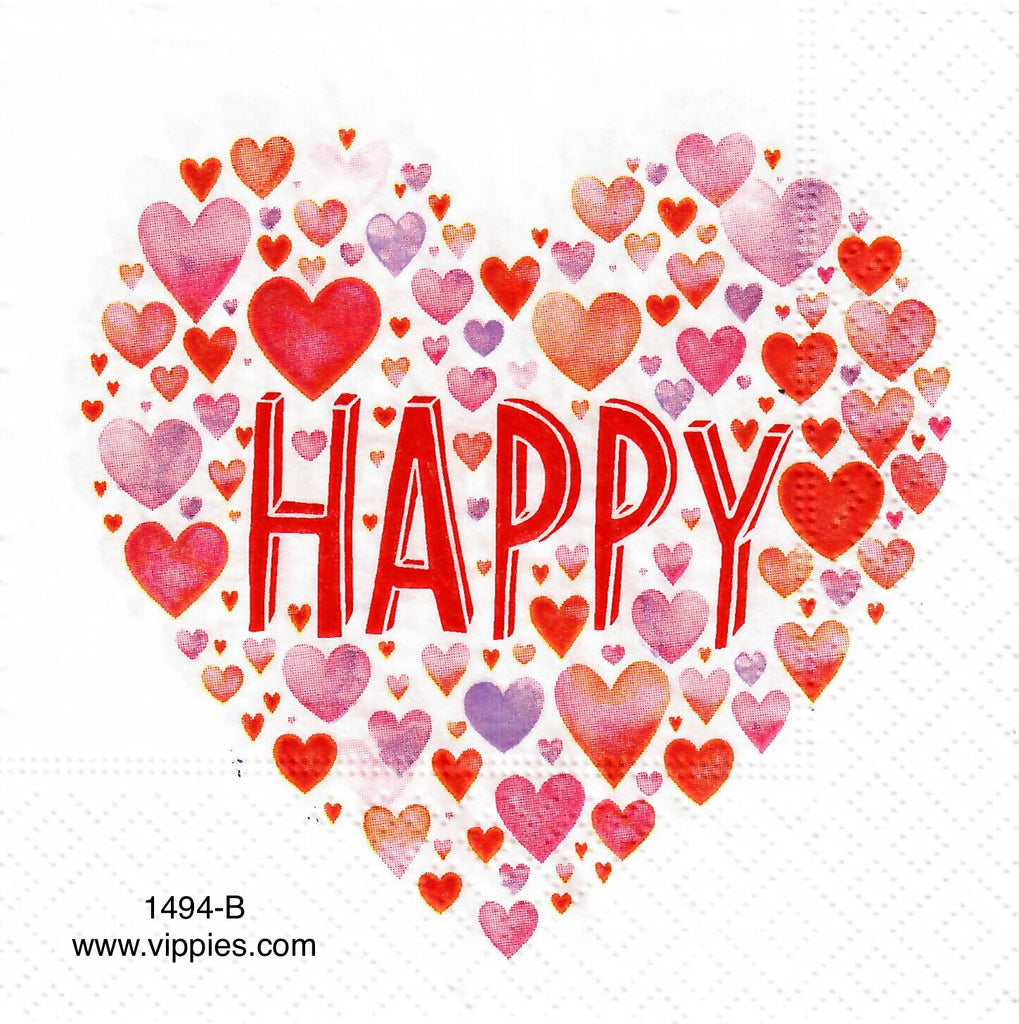 LVY-1494 Heart of Hearts Happy Napkin for Decoupage
