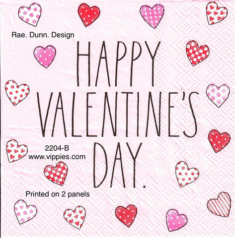 LVY-2204-B Rae Dunn Happy Valentines Day Hearts Napkin for Decoupage