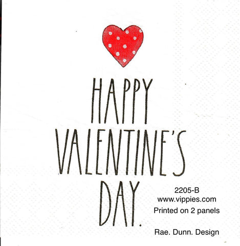 LVY-2205-B Rae Dunn Happy Valentines Day Dot Heart Napkin for Decoupage