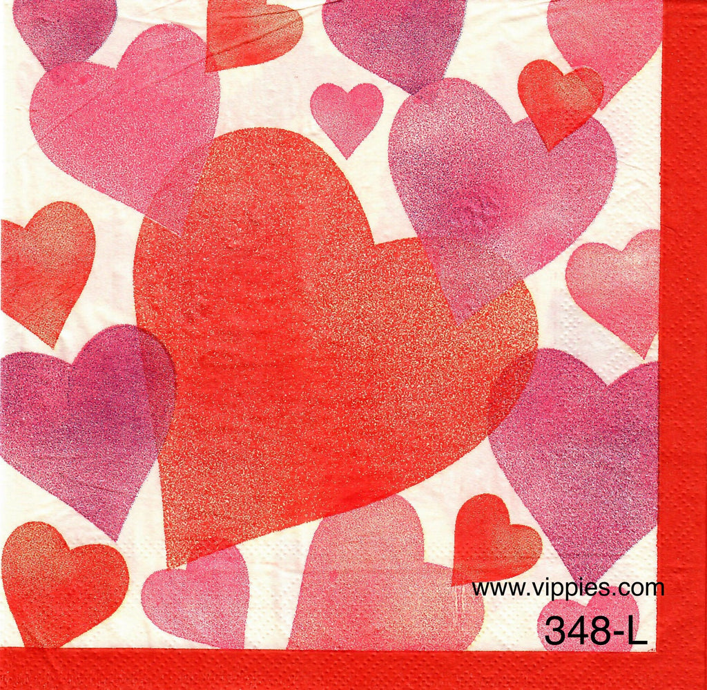 LVY-348 Faded Hearts Napkin for Decoupage