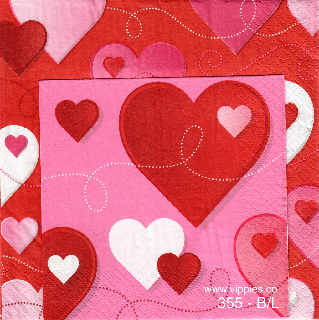 LVY-355 Hearts and Swirls Napkin for Decoupage