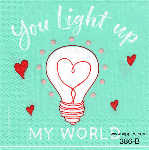 LVY-386 You Light Up My World Napkin for Decoupage