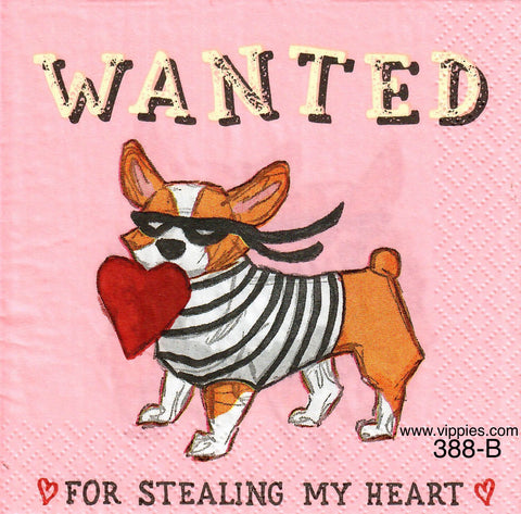 LVY-388 Wanted Dog Napkin for Decoupage
