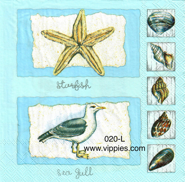NS-020 Feather Seagull Napkin for Decoupage