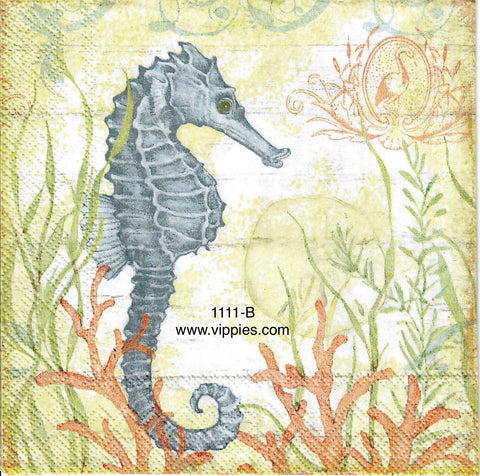 NS-1111 Seahorse Seaweed Napkin for Decoupage