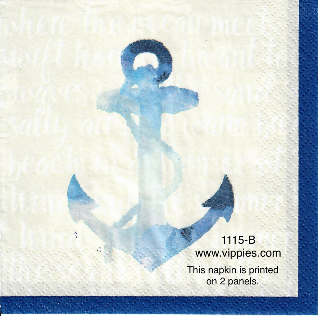 NS-1115-B Large Blue Anchor Napkin for Decoupage