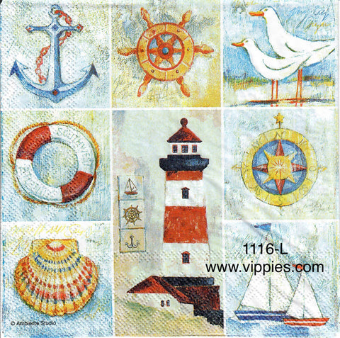NS-1116 Nautical Quilt Napkin for Decoupage