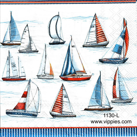 NS-1130 Sailboats Abound Napkin for Decoupage