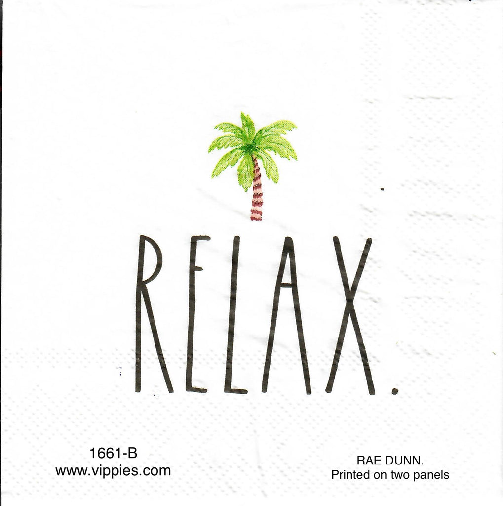 NS-1661-B Rae Dunn Relax Palm Tree Napkin for Decoupage