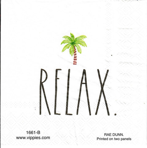NS-1661-B Rae Dunn Relax Palm Tree Napkin for Decoupage