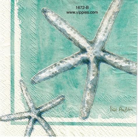 NS-1672-B Skinny Starfish Napkin for Decoupage