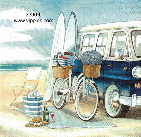 NS-2290-L VW Beach Van Napkin for Decoupage