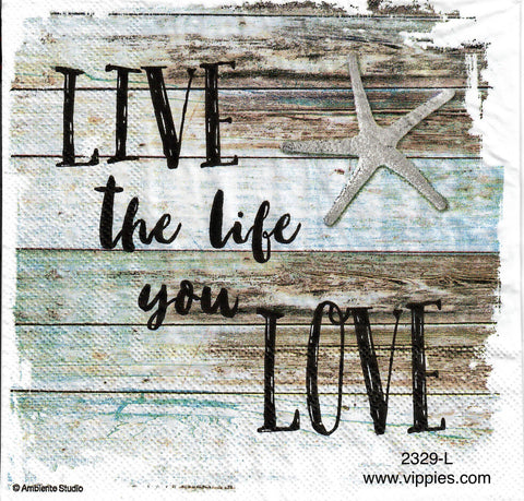 NS-2329-L Life You Love Planks Napkin for Decoupage