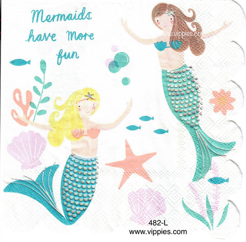 NS-482 Mermaids Have Fun Napkin for Decoupage
