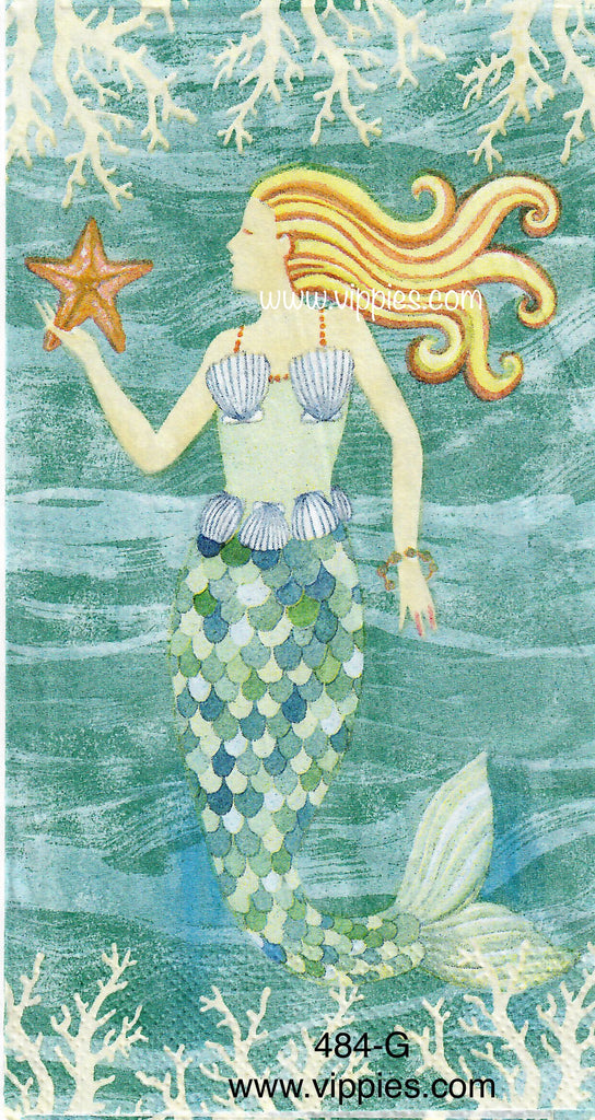 NS-484 Mermaid Waves Guest Napkin for Decoupage