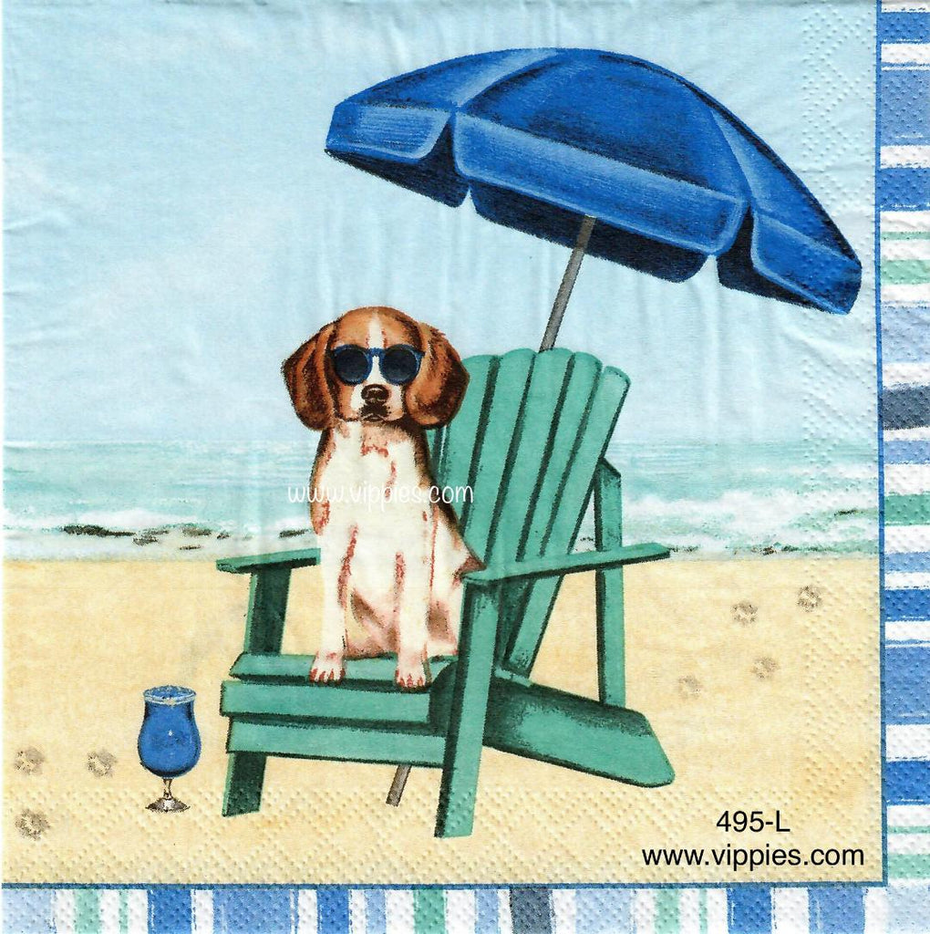 NS-495 Dog Beach Chair Napkin for Decoupage