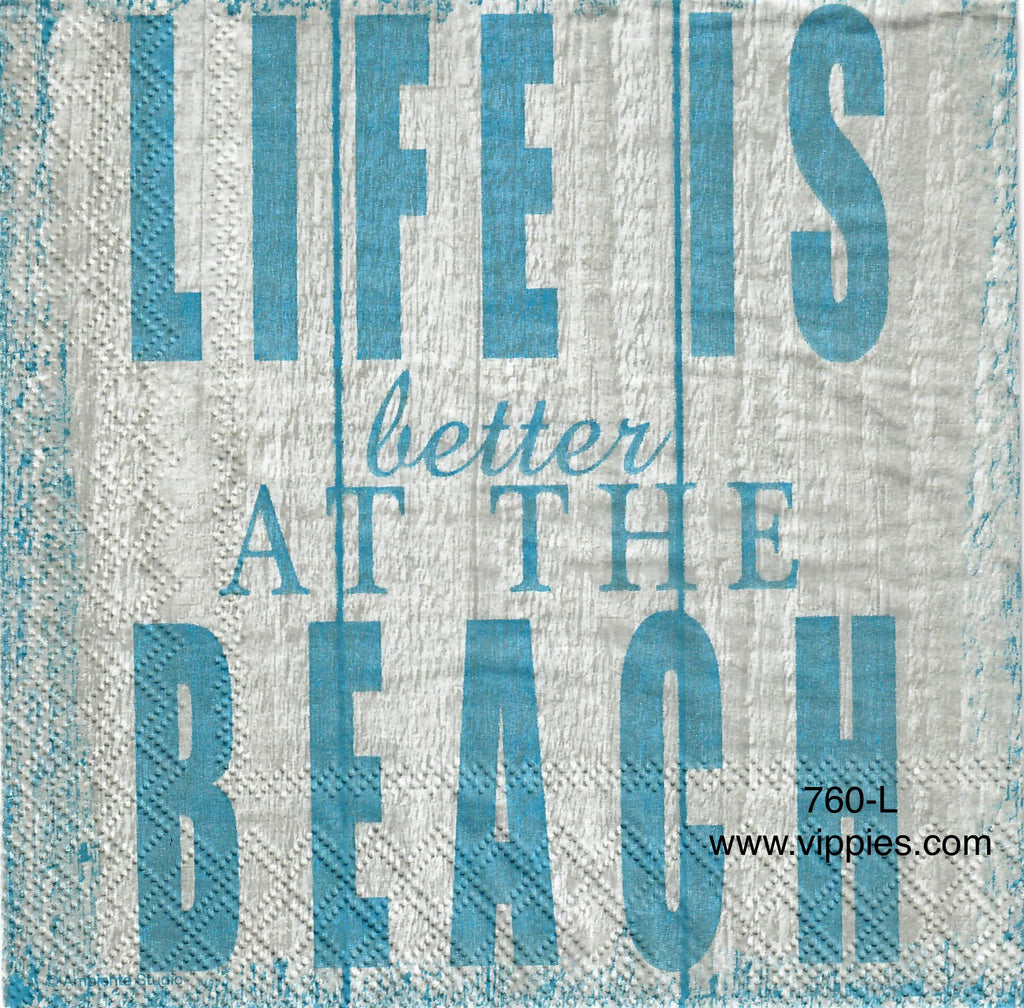 NS-760 Life is Better at Beach Napkin for Decoupage
