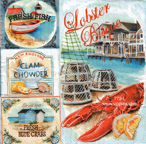 NS-773 Lobster Bisque Napkin for Decoupage
