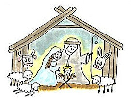 Nativity Rubber Stamp 2494K