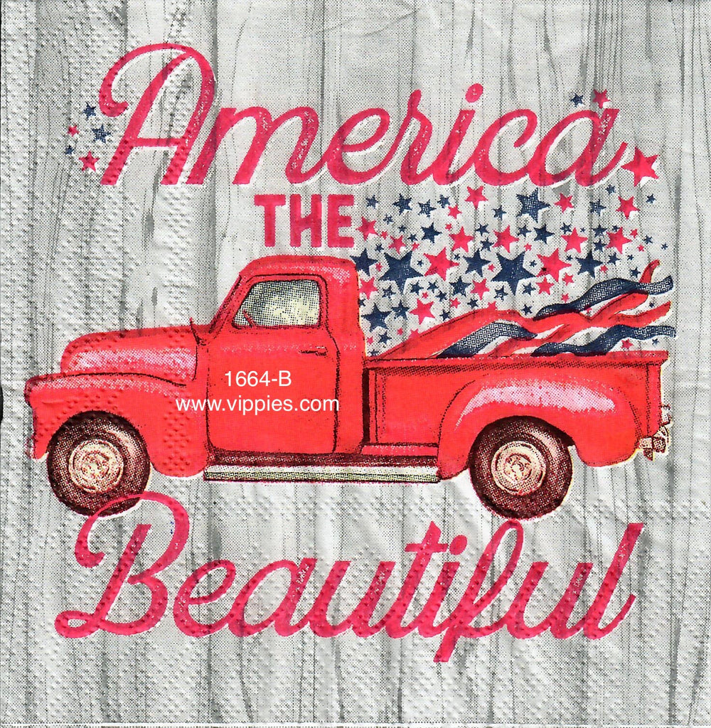 PAT-1664-B America Beautiful Truck Napkin for Decoupage