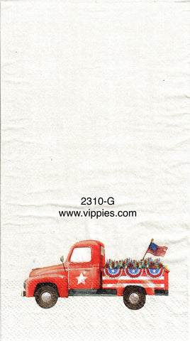 PAT-2310-G Pickup Flags Star Guest Napkin for Decoupage