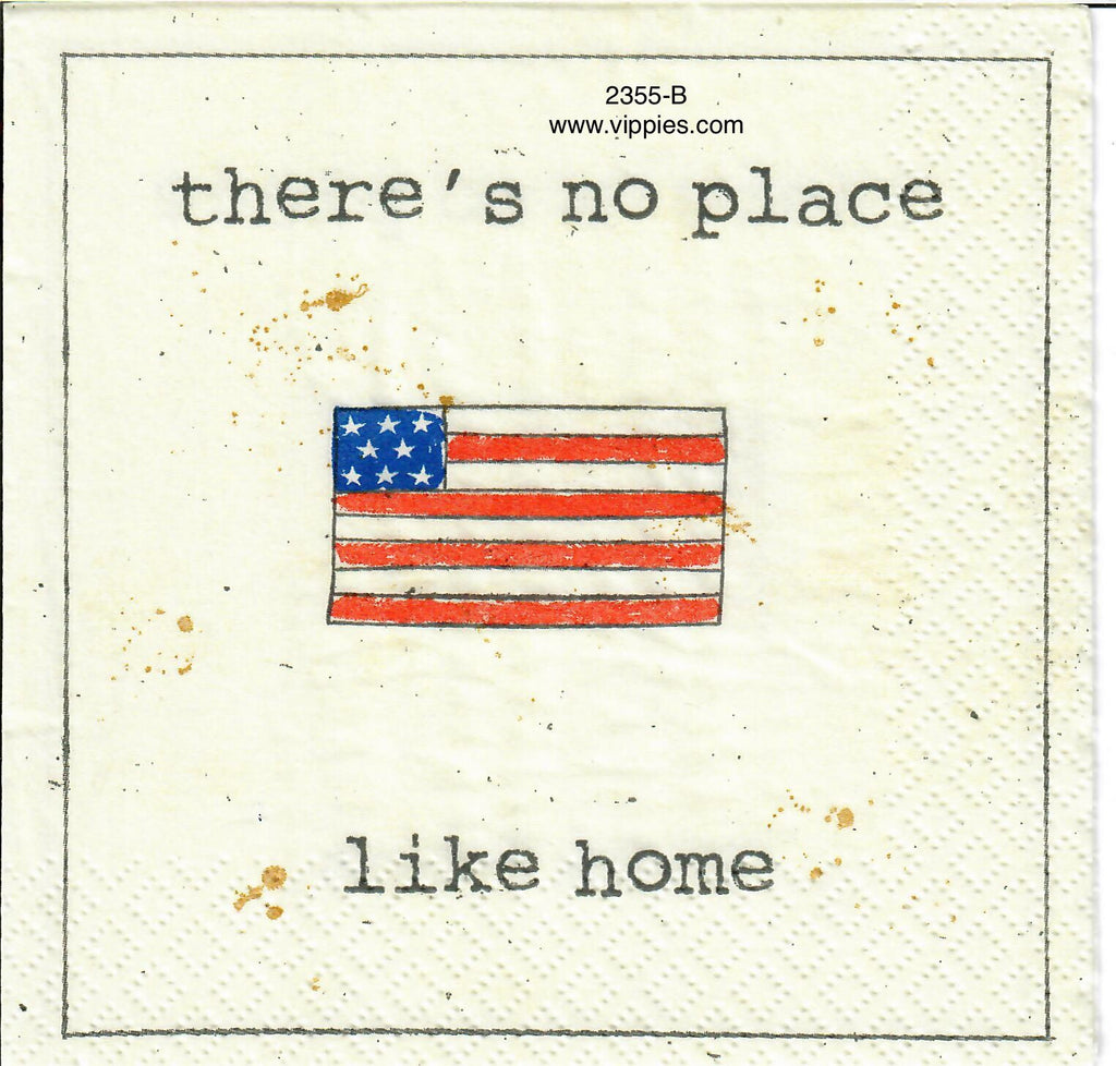 PAT-2355-B No Place Like Home Flag Napkin for Decoupage