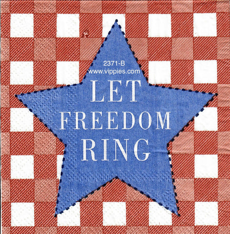 PAT-2371-B Let Freedom Ring Star Napkin for Decoupage