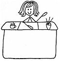 PS - Girl at Desk Personalized Stamp - PS-1007