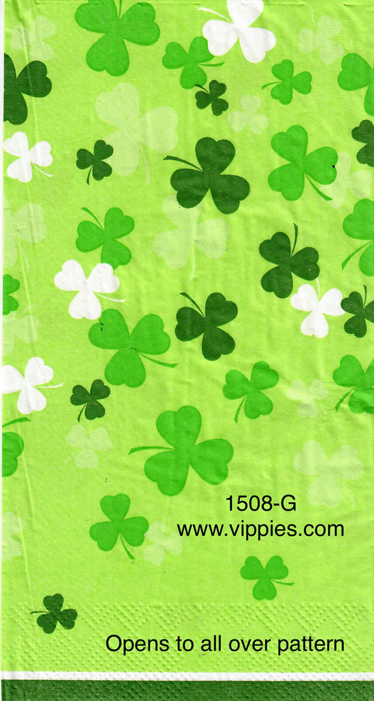 SPD-1508-G Shamrocks Green Background Guest Napkin for Decoupage