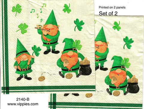 SPD-2140-B-S Set of 2 Musical Gnomes Napkins for Decoupage