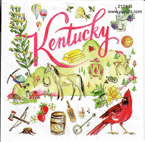 ST-2124-B State of Kentucky Napkin for Decoupage