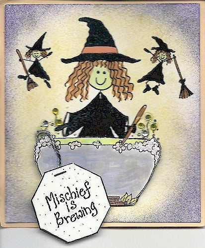 Witch Broom 2 Rubber Stamp 2462D