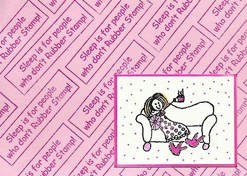 Sofa Girl Rubber Stamp 2551F