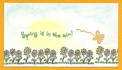 Spring in Air Rubber Stamp 2293C