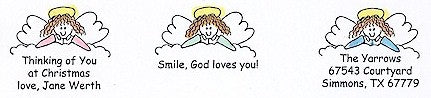 PSA - Thinking Angel Personalized Rubber Stamp - PSA-1041